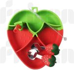 Strawberry Shape Silicone Baby Feeding Set (4 Pcs)